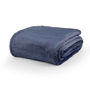 Cobertor Queen Dublin Manta Flannel Ultrasoft - Azul Noturno
