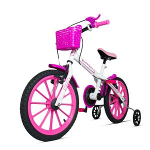 Bicicleta Aro 16 Infantil Com Rodinhas E Buzina 3 A 7 Anos Meninos Meninas Rosa