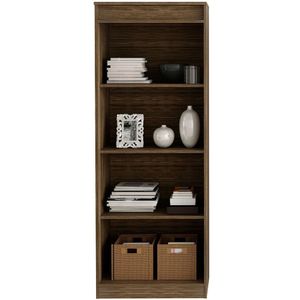 Estante Armário Alta Livreiro Multiuso Office 4 Prateleiras Nogal