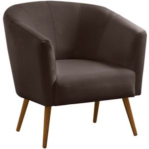 Poltrona Para Sala E Escritório Decorativa Pé Palito Belize Veludo Marrom