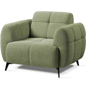 Poltrona Para Sala E Escritório Decorativa Pés Metal Kania Linho Verde