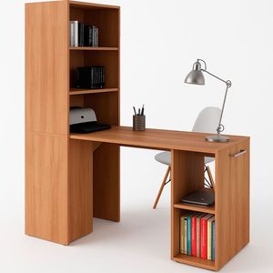 Mesa Para Escritório Articulável Alta Multiuso Retrátil Amêndoa
