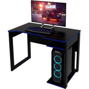Mesa Para Computador Escrivaninha Gamer Preto/azul