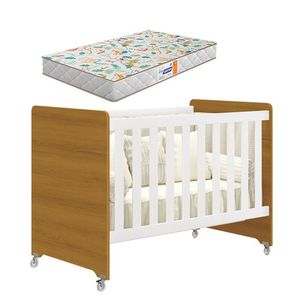 Berço Americano Evolution 4 Em 1 Branco Acetinado Savana Com Colchão Gazin - Reller