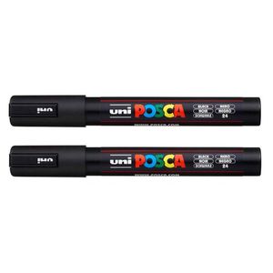 Caneta Marcadora Posca Pc-5m Preta 2 Unidades - Uni