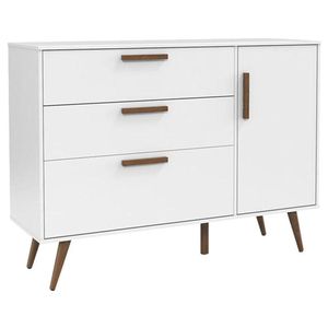 Cômoda Infantil Com Porta Retrô Branco Acetinado Eco Wood - Matic