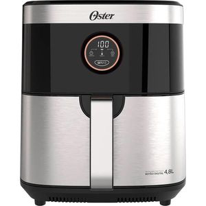 Fritadeira Elétrica Sem óleo Oster 2 Em 1 Preto Inox 4,8L OFRT660 110V