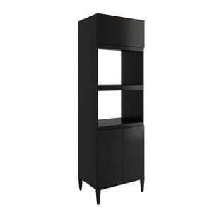 Torre Quente Miami Para 1 Forno 1 Microondas 3 Portas Carraro Preto Touch