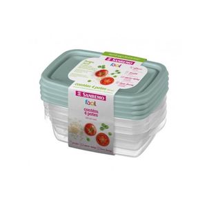 Conjunto De Potes Retangular 280ml 4 Unidades - Sanremo
