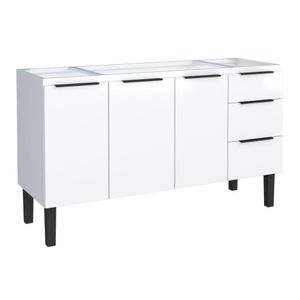 Balcão De Cozinha Para Pia 3 Gavetas Astorga Branco