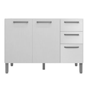 Balcão Cozinha Com Tampo E 2 Portas New Branco Supremo