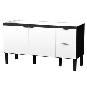 Balcão De Cozinha Para Pia 2 Gavetas Silves Preto Branco