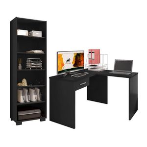 Conjunto Mesa Em L E Livreiro Katharine Preto Trama