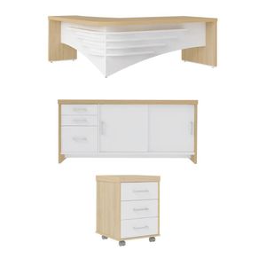 Conjunto Para Escritório Bragança Carvalho Branco