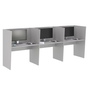 Guiche Office 3 Lugares Irlanda Cinza
