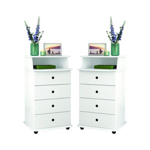 Kit De 2 Mesas De Cabeceira Lux Ll Branco