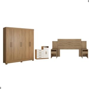 Conjunto Quarto De Casal Completo Ferrara Amendola Off-white
