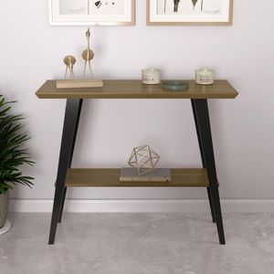 Aparador Davi 90x30 Tampo Mdf 30mm Pé Em Madeira Freijó/pés Preto