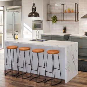 Kit Cozinha Industrial Prateleira E 4 Banquetas Selena Madeira