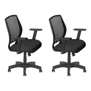 Conjunto 2 Diretor Giratória Vision Plus Base Preta
