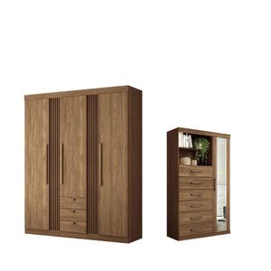 Conjunto De Quarto Hector Com Espelho Jatoba