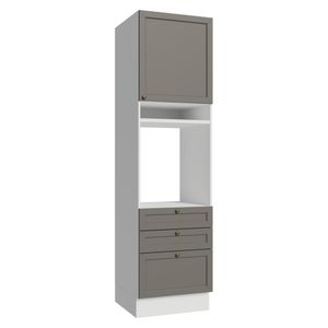 Torre Quente 60 Cm 1 Porta 3 Gavetas Branco/cinza Vik Madesa Branco/cinza