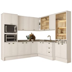 Armário De Cozinha Completa S/ Tampo Milla Dusk Carraro Branco