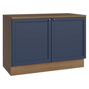 Balcão De Cozinha 120 Cm 2 Portas Rustic/azul Vik Madesa Rustic/azul