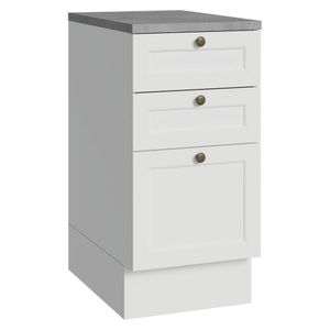 Balcão De Cozinha 40 Cm 3 Gavetas Branco Vik Madesa Branco