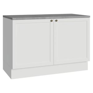 Balcão De Cozinha 120 Cm 2 Portas Branco Vik Madesa Branco