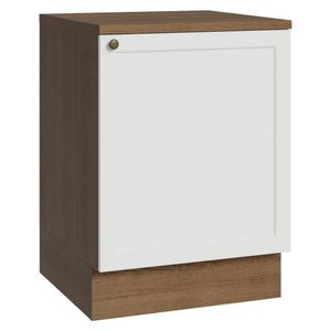 Balcão De Cozinha 60 Cm 1 Porta Rustic/branco Vik Madesa Rustic/branco