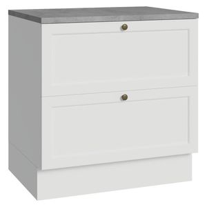 Balcão De Cozinha 80 Cm 2 Gavetas Branco Vik Madesa Branco