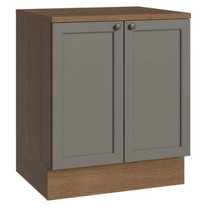 Balcão De Cozinha 70 Cm 2 Portas Rustic/cinza Vik Madesa Rustic/cinza