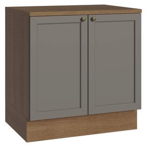 Balcão De Cozinha 80 Cm 2 Portas Rustic/cinza Vik Madesa Rustic/cinza