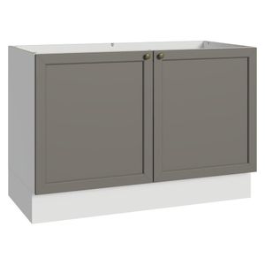 Balcão Gabinete De Pia 120 Cm (sem Tampo) Branco/cinza Vik Madesa Branco/cinza