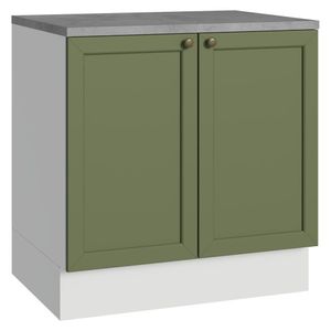 Balcão De Cozinha 80 Cm 2 Portas Branco/verde Vik Madesa Branco/verde