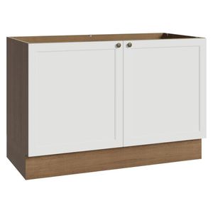Balcão Gabinete De Pia 120 Cm (sem Tampo) Rustic/branco Vik Madesa Rustic/branco