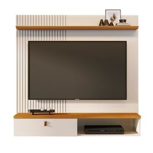 Painel Bancada Suspensa Para Tv 60 Polegadas íris - 7 Decor Cinamomo E Off White