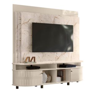 Combo Home + Painel Para Tv 60 Polegadas Daytona - 7 Decor Cinamomo E Off White