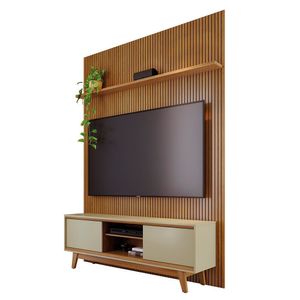 Combo Painel De Tv 60 Polegadas + Rack Milo - 7 Decor Cumaru E Opala