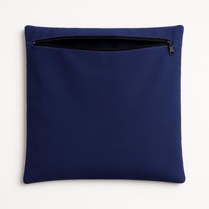 Capa De Almofada Decorativa 42cm Em Suede Lisa para Sofá Azul Marinho