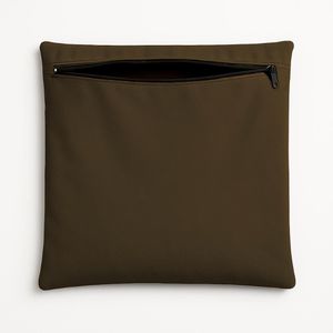 Capa De Almofada Decorativa 42cm Em Suede Lisa para Sofá Marrom