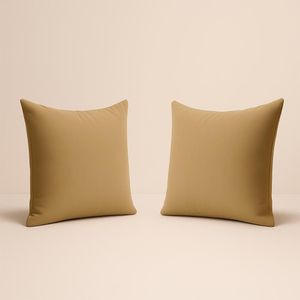 Kit 2 Almofada Decorativa 42cm Em Suede Fofinha Lisa para Sofá Capuccino