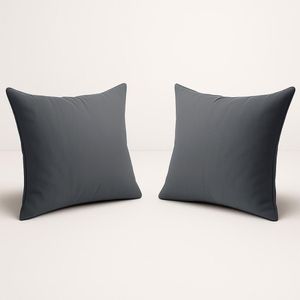 Kit 2 Almofada Decorativa 42cm Em Suede Fofinha Lisa para Sofá Cinza
