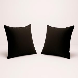 Kit 2 Almofada Decorativa 42cm Em Suede Fofinha Lisa para Sofá Preto