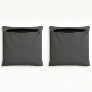 Kit 2 Capas Almofada Decorativa 42cm Em Suede Lisa para Sofá Cinza