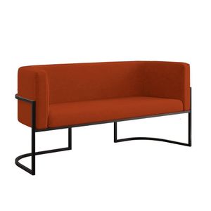 Sofá 2 Lugares Com Base De Metal Black Para Recepção Balaqui Terracota