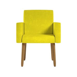 Poltrona Decorativa Pé Palito Sala Quarto - Jl Decor Amarelo