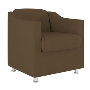 Poltrona Decorativa Com Base Reforçada Sala Quarto Jl Decor Marrom