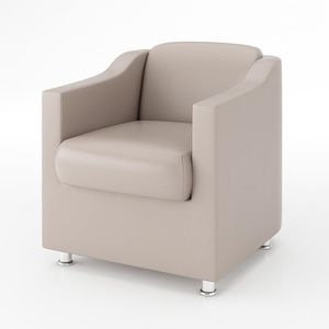 Poltrona Decorativa Tilla Sala Consultório Courino Jl Decor Courino Bege